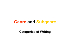 Genre and Subgenre - Canton Local Schools