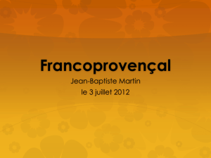 1ere page JB Martin date etc Titre : The francoprovençal