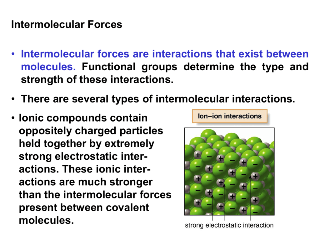 What Is The Strongest Intermolecular Interaction