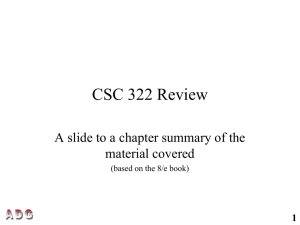 CSC 322 Final Summary