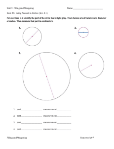 Hwk # 7 - Area and Circumference of Circles after 3.1