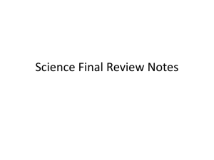 8th Grade Science Final Review Notes