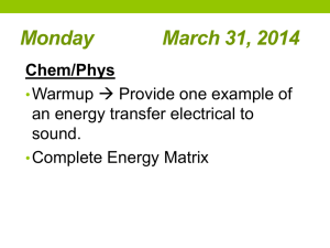 Monday March 31, 2014 Chem/Phys
