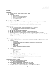 Cory Charlupski Evidence Outline Relevance Introduction