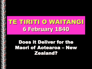 Presentation on the Treaty of Waitangi