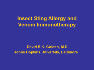 Diagnosis of Insect Sting Allergy