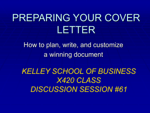 Preparing Your Cover Letter