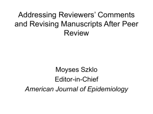 Responding to Reviewers' Comments and Revising Manuscripts