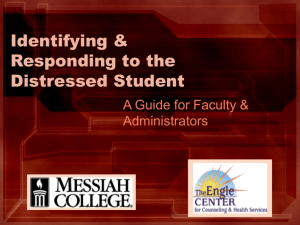 Identifying and Responding to Distressed Students