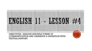 English 11 - Lesson #4 - Avon Community School Corporation
