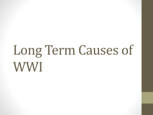 Long Term Causes of WWI