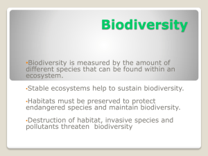 SNC1D0 Biodiversity