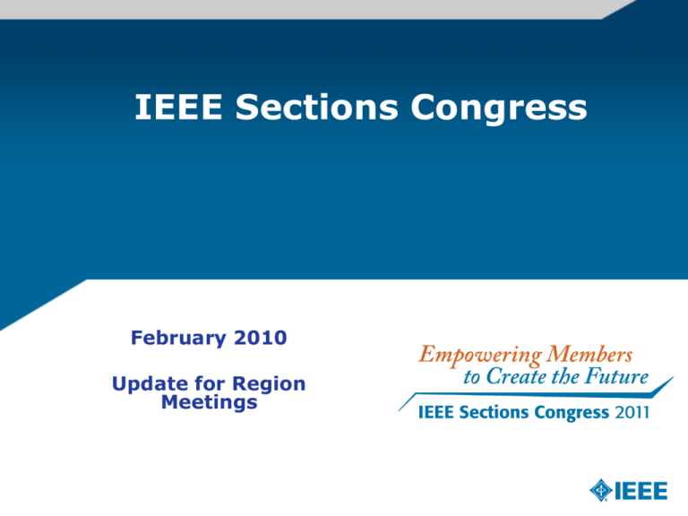 Sections Congress Update IEEE Entity Web Hosting