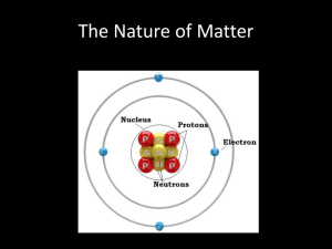 Notes on the nature of matter