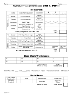 GEOMETRY Assignment Sheet: Unit 4, Part 1