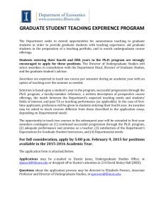 Graduate Student Teaching Application