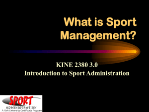 What is Sport Management?