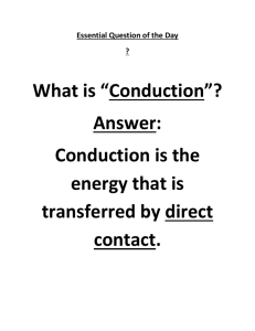 Essential Question of the Day-What is Conduction
