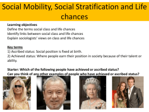 Social Mobility and Life chances