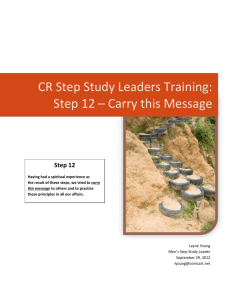 Step Study Leader's Workshop 09-29