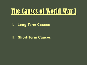 Causes of WWI Lecture