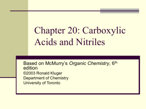 Chapter 20: Carboxylic Acids and Nitriles