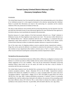 Tarrant County Discovery Compliance Policy July 2015