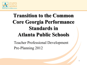 Transition to the Common Core Georgia