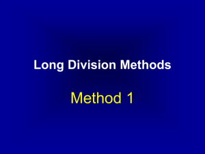Long Division Methods