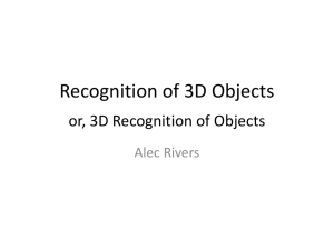 Recognition of 3D Objects