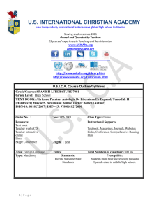 USICA Course Outline/Syllabus - US International Christian Academy