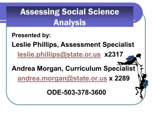 Social Science Analysis Scoring Videoconference, January 2005