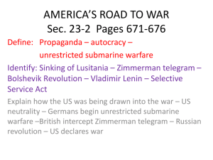 AMERICA'S ROAD TO WAR Sec. 23-2