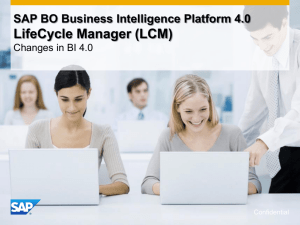 SAP BO Business Intelligence Platform 4.0 LifeCycle