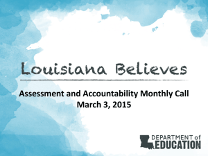 Assessment and Accountability Monthly Call March 2015