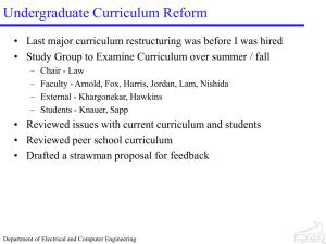 New Undergraduate Curriculum Discussion