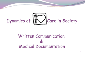 Written Communication & Medical Documentation