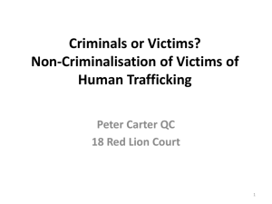 Criminals or Victims? Non-Criminalisation of Victims of Human