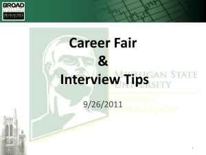 Career Fair & Interview Tips