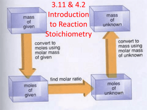 3.11 & 4.2 Introduction to Reaction Stoichiometry