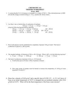 Thermochemistry worksheet #1
