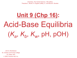 Chapter 15 Acids and Bases