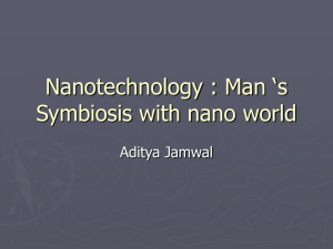 Nanotechnology : Man 's Symbiosis with nano world