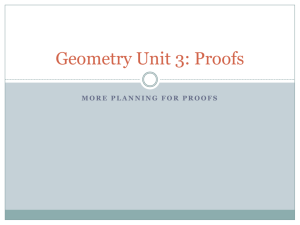 Geometry Unit 3: Proofs