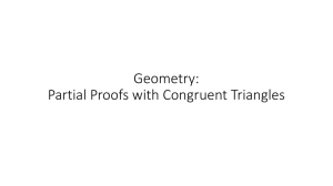 Geometry: Partial Proofs with Congruent Triangles