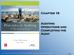 Auditing Operations and Completing the audit