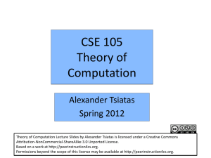 CSE 105 Theory of Computability - Peer Instruction for Computer