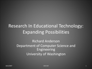 Research In Educational Technology: Expanding Possibilities