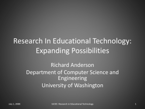 Research In Educational Technology: Expanding