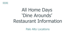 All Home Days *Dine Arounds* Restaurant Information